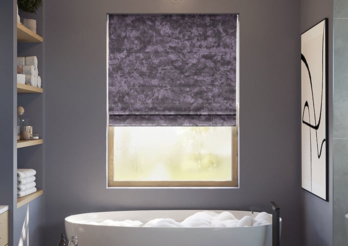 Cyrus Crushed Velvet, Deep Purple - Motorised Roman Blind - Image 3